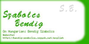 szabolcs bendig business card